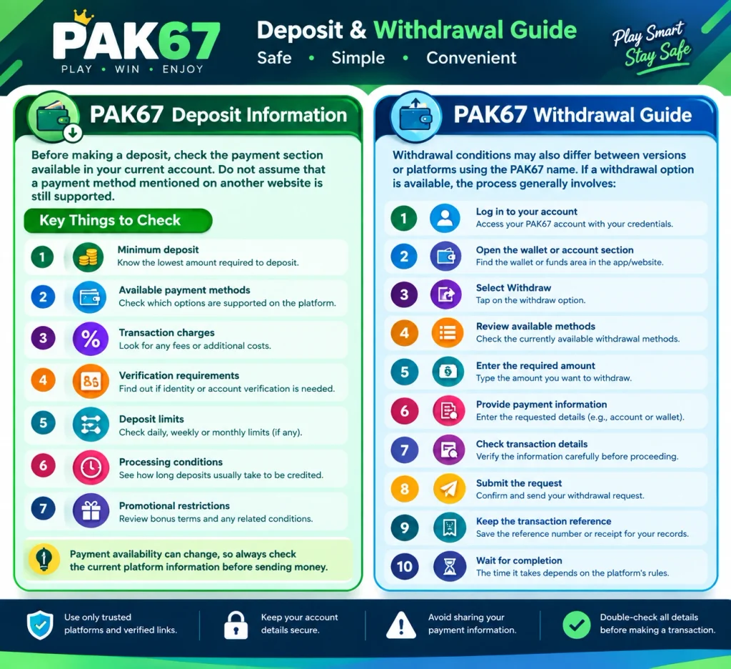 Deposit and Withdrawal Process